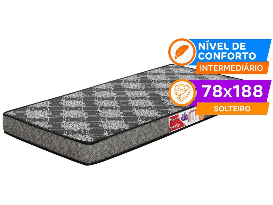 Colchão Solteiro Prorelax de Espuma D-20 12x78x188cm Violeta - 1
