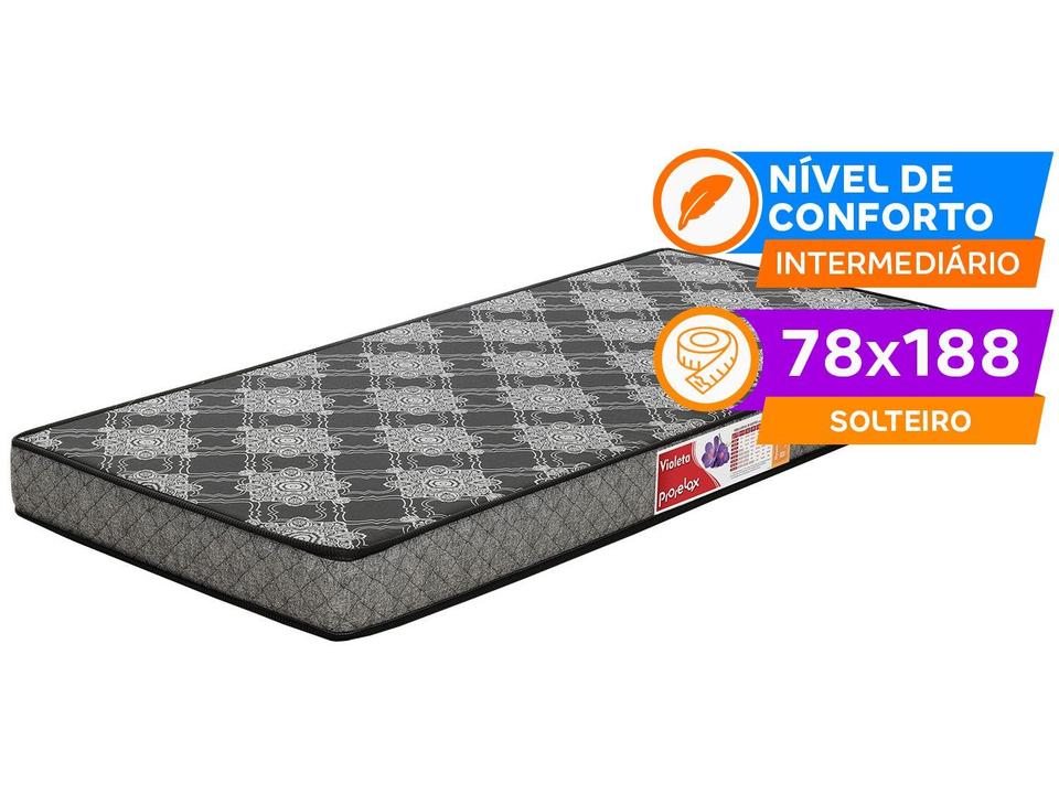 Colchão Solteiro Prorelax de Espuma D-20 12x78x188cm Violeta - 1