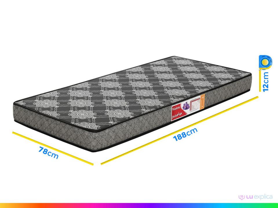 Colchão Solteiro Prorelax de Espuma D-20 12x78x188cm Violeta - 3