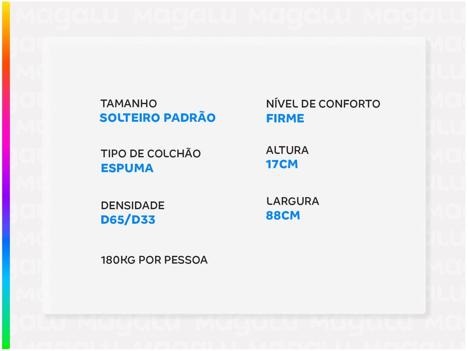 Colchão Solteiro Prorelax de Espuma D65/D33 - 2