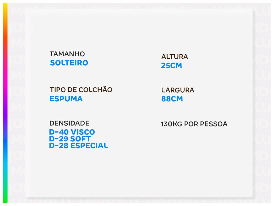 Colchão Solteiro Umaflex de Espuma 25x88x188cm Siena Visco - 1