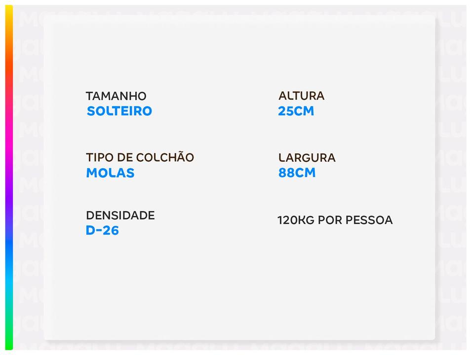 Colchão Solteiro Umaflex de Mola 25x88x188cm Duomo Black - 2