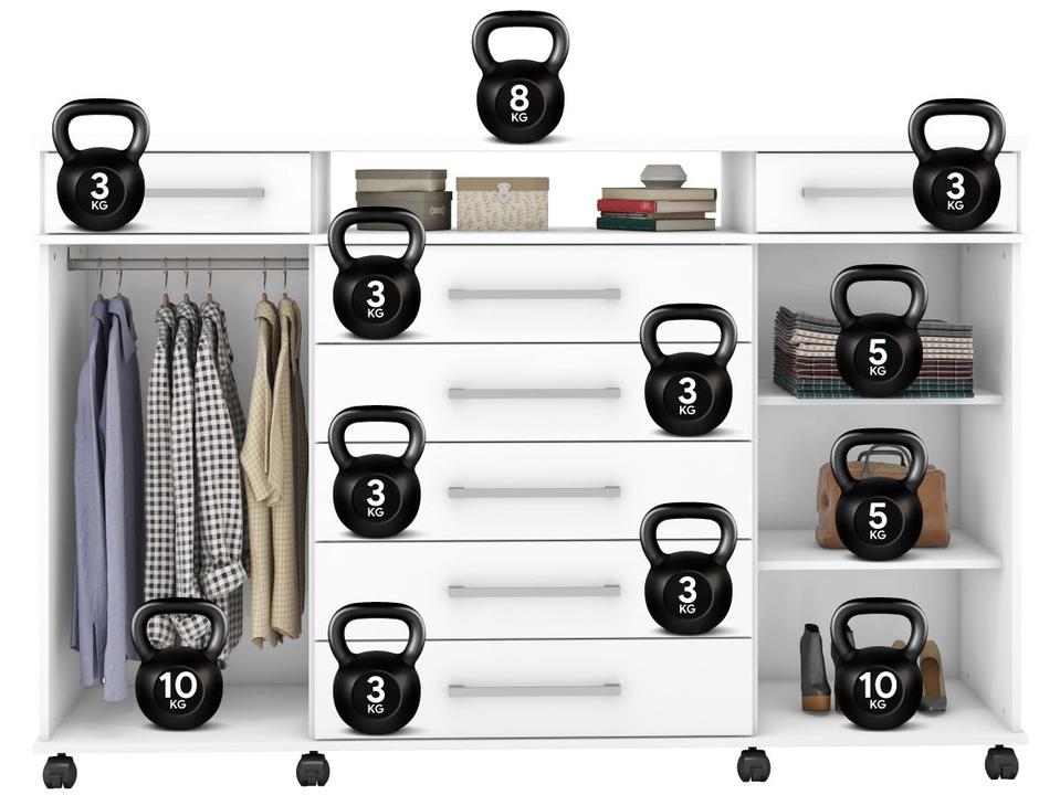 Cômoda 2 Portas 7 Gavetas Demóbile - 14