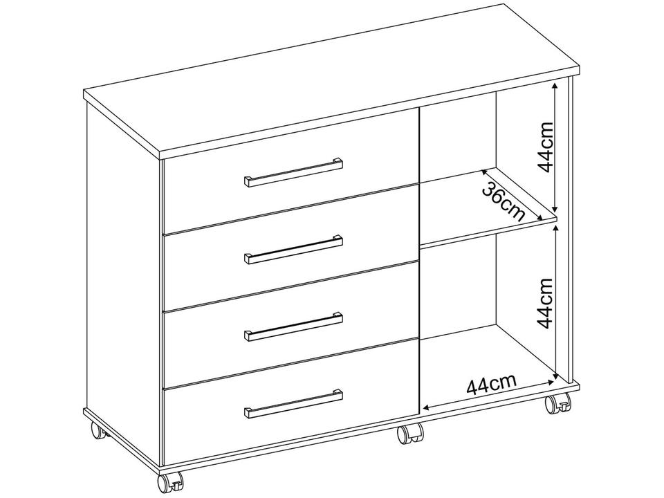 Cômoda 4 Gavetas 1 Porta Demóbile - 15