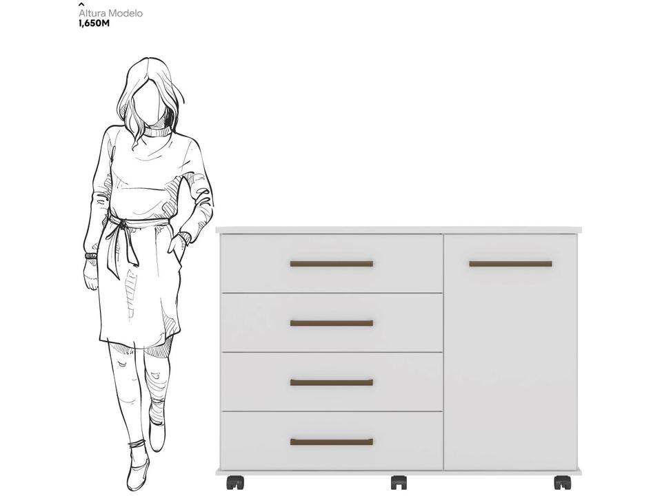 Cômoda 4 Gavetas 1 Porta Demóbile - 14