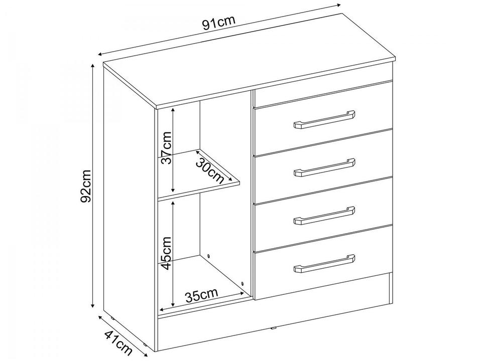 Cômoda 4 Gavetas 1 Porta Demóbile Montevideu 4290 - 3