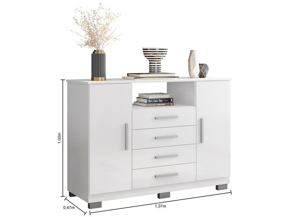 Cômoda 4 Gavetas 2 Portas Araplac Nairóbi - 8