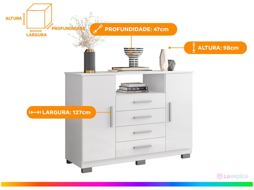 Cômoda 4 Gavetas 2 Portas Araplac Nairóbi - 2