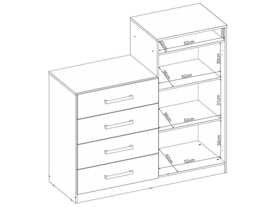 Cômoda 4 Gavetas 2 Portas Demóbile Aurea - 14