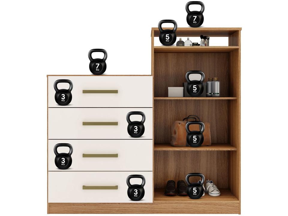 Cômoda 4 Gavetas 2 Portas Demóbile Aurea - 12