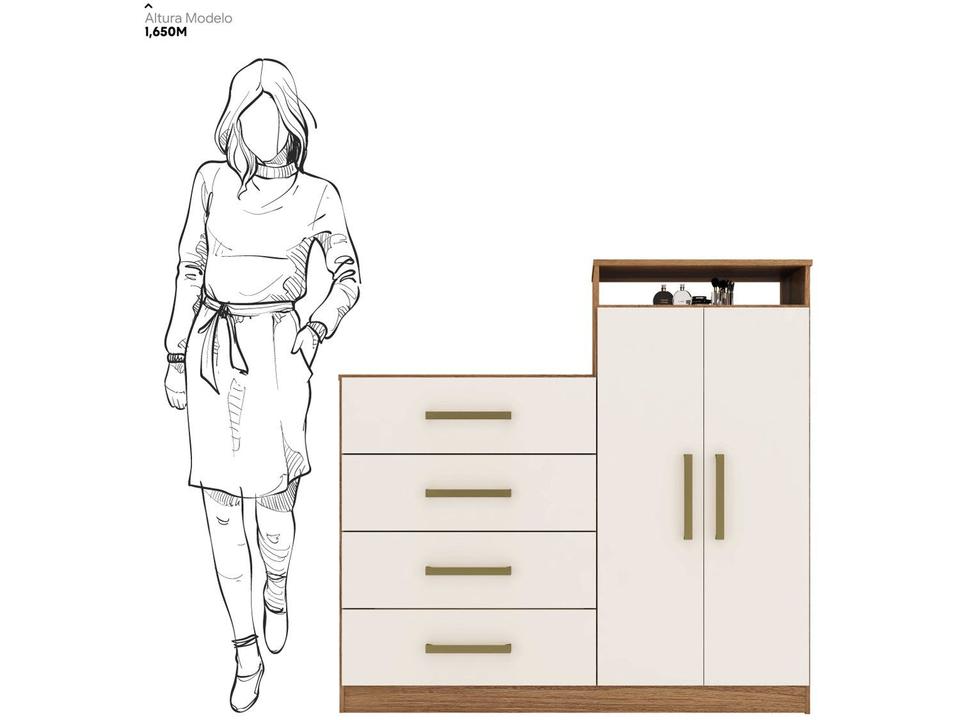 Cômoda 4 Gavetas 2 Portas Demóbile Aurea - 13