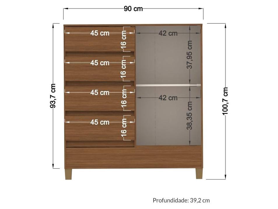 Cômoda 4 Gavetas Santos Andira Fit - 2
