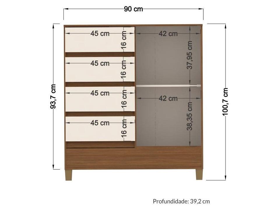 Cômoda 4 Gavetas Santos Andira Fit - 2