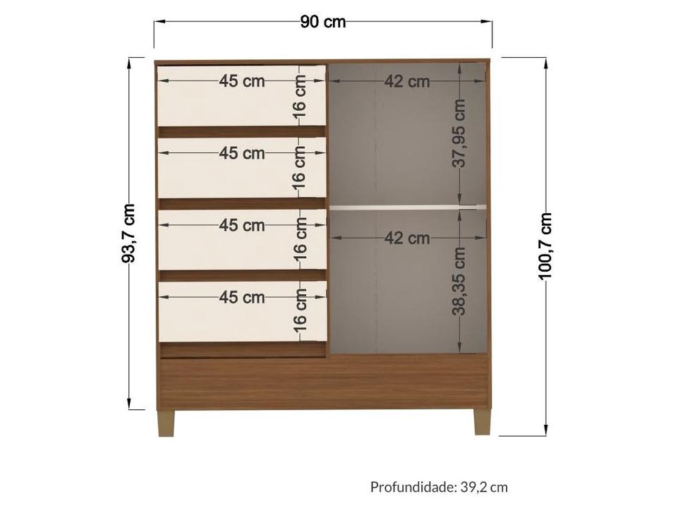 Cômoda 4 Gavetas Santos Andira Fit - 2