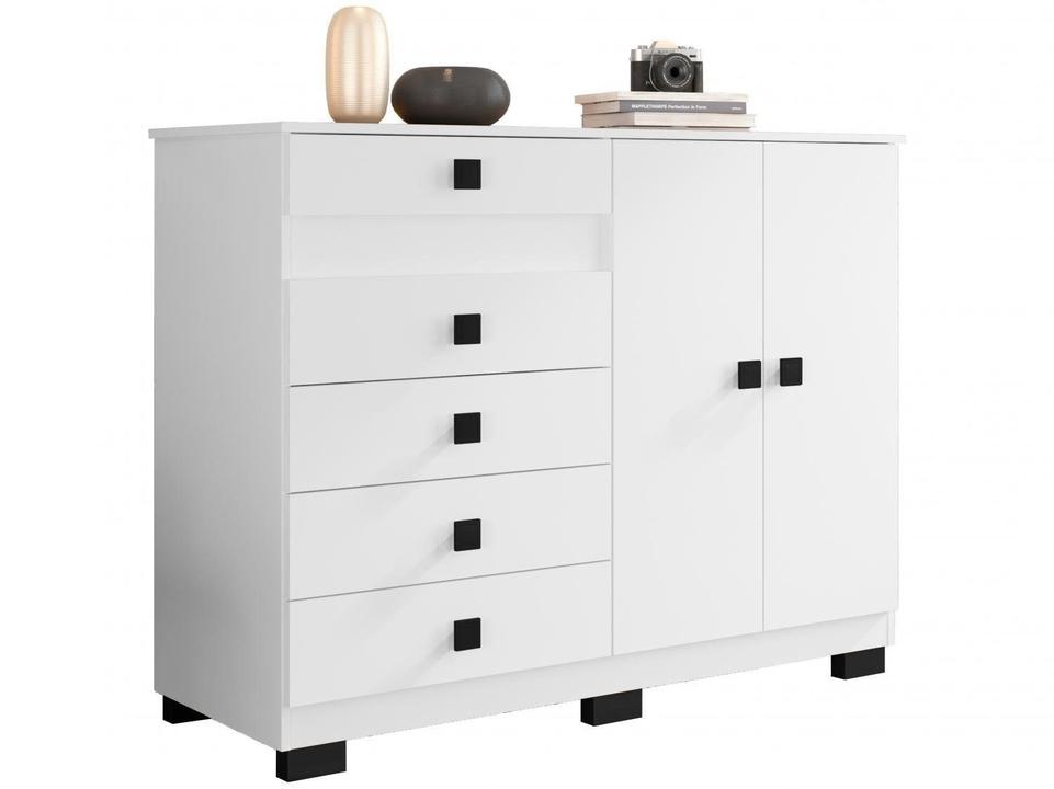 Cômoda 5 Gavetas 2 Portas Araplac Malu - 7