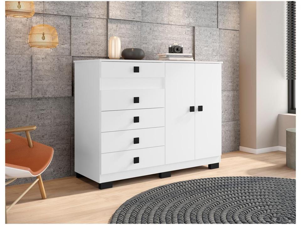 Cômoda 5 Gavetas 2 Portas Araplac Malu - 8