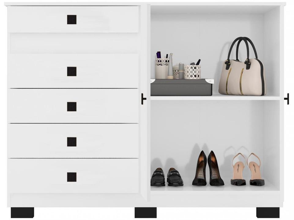 Cômoda 5 Gavetas 2 Portas Araplac Malu - 9