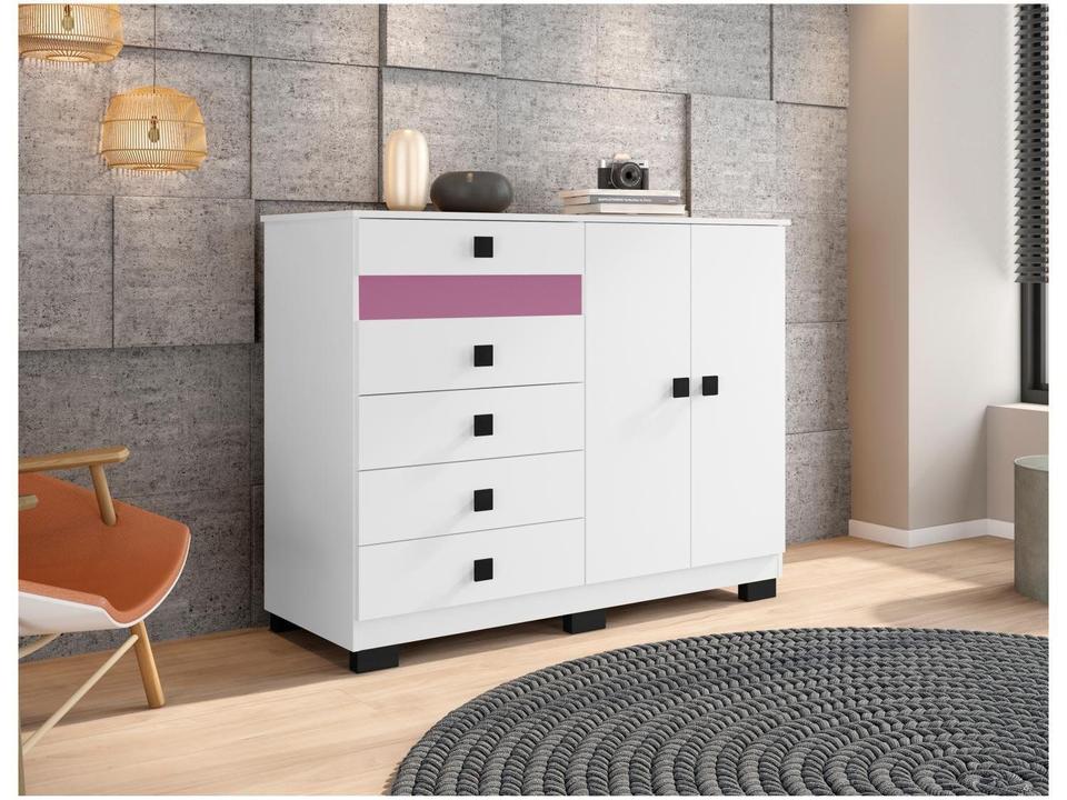 Cômoda 5 Gavetas 2 Portas Araplac Malu - 4