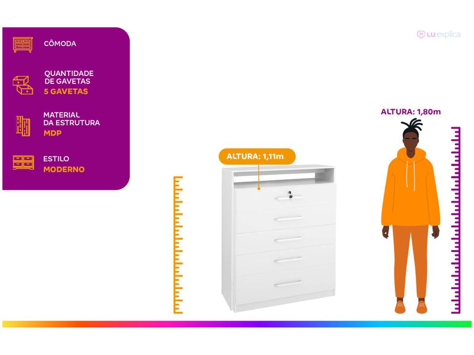 Cômoda 5 Gavetas Demóbile - 1