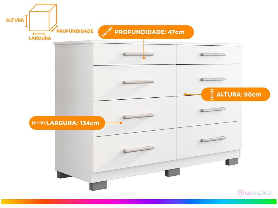 Cômoda 8 Gavetas Araplac Denver - 2