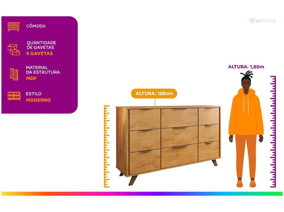 Cômoda 9 Gavetas Europa - 1