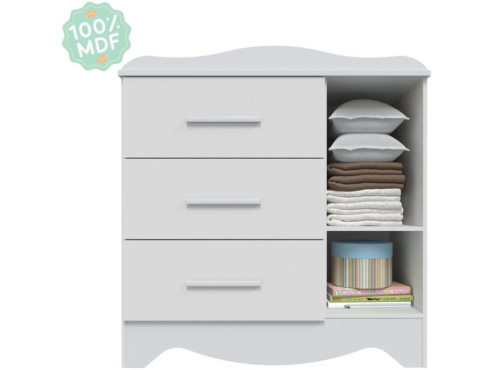 Cômoda de Bebê 3 Gavetas Moveis Peroba Harmonia com Vidro - 6