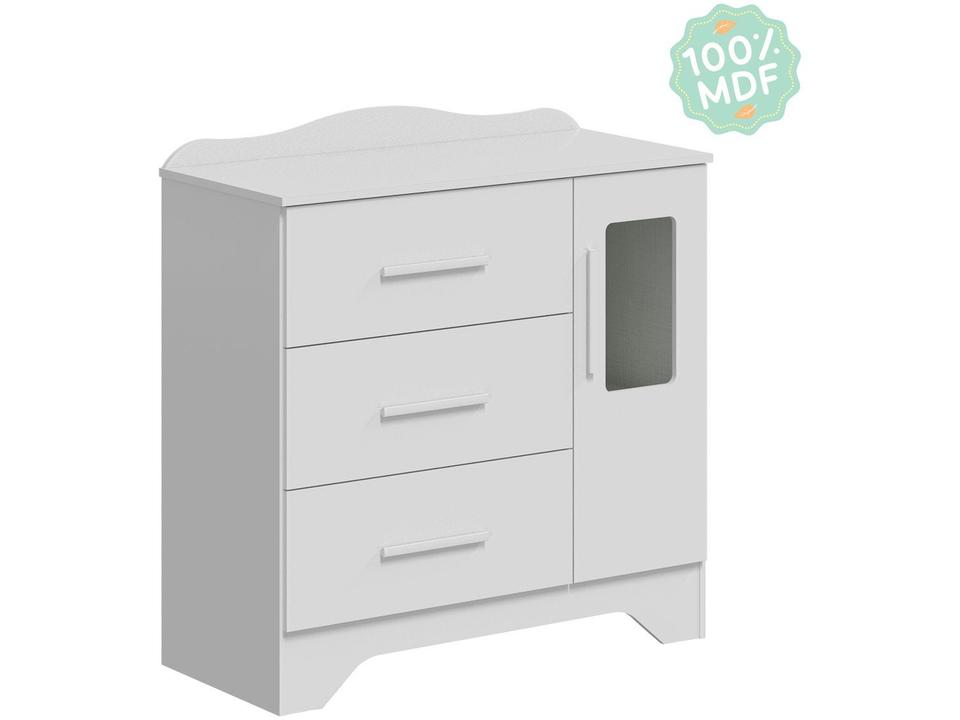 Cômoda de Bebê 3 Gavetas Moveis Peroba Harmonia com Vidro - 4