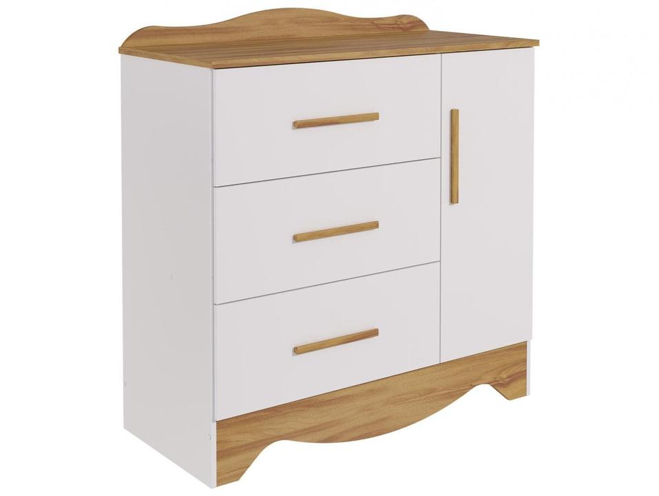 Cômoda de Bebê 3 Gavetas Moveis Peroba Harmonia