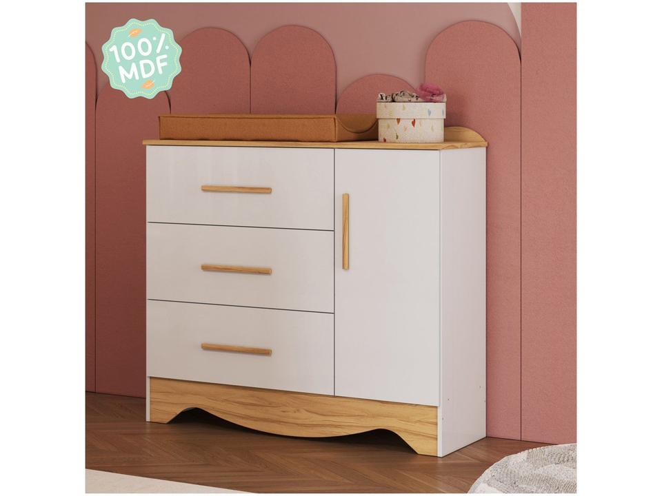 Cômoda de Bebê 3 Gavetas Moveis Peroba Harmonia - 3