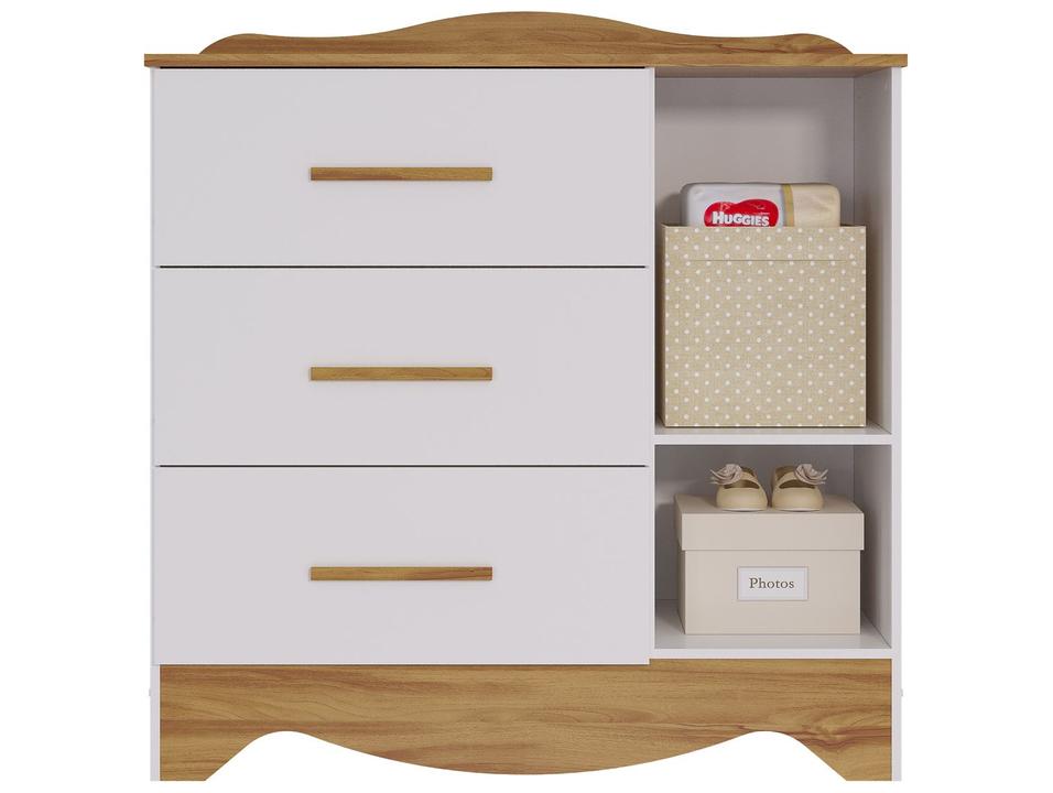 Cômoda de Bebê 3 Gavetas Moveis Peroba Harmonia - 3