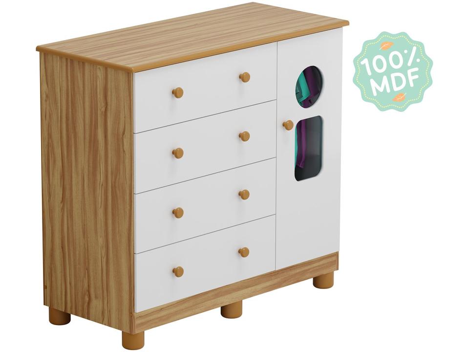 Cômoda de Bebê 4 Gavetas Móveis Peroba Ninho - 6