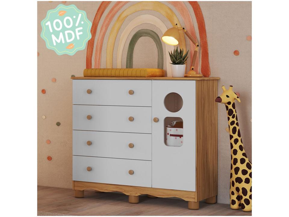 Cômoda de Bebê 4 Gavetas Móveis Peroba Ninho - 3
