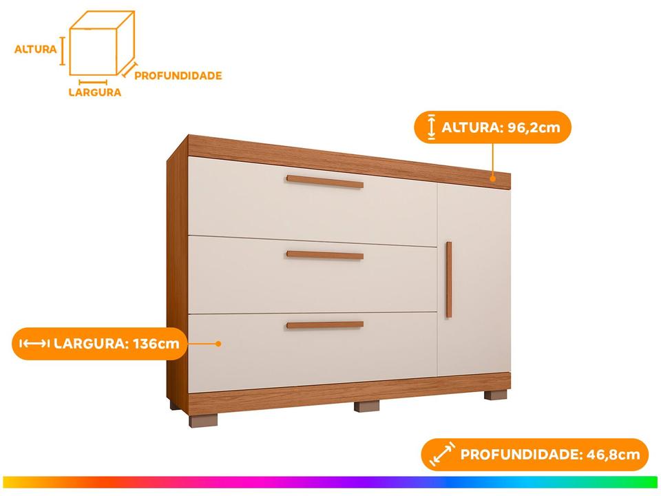 Cômoda Multiuso 3 Gavetas Caemmun Éden - 2