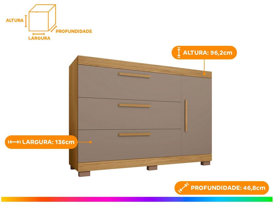 Cômoda Multiuso 3 Gavetas Caemmun Éden - 2