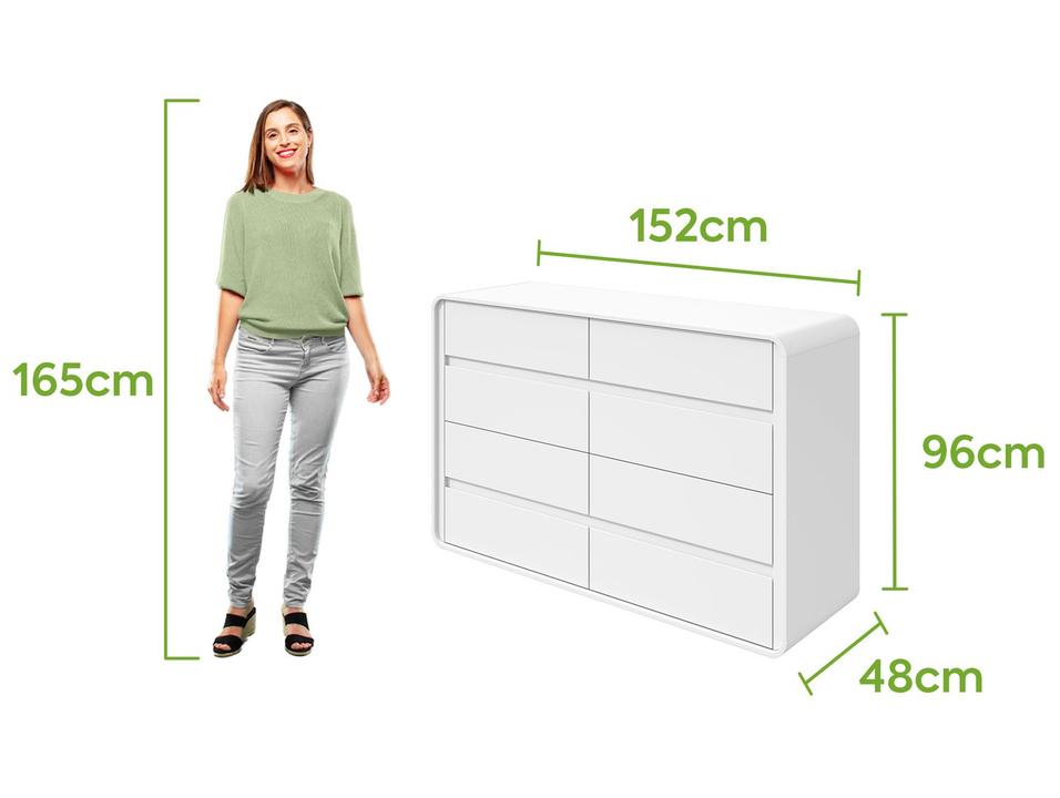 Cômoda Multiuso 8 Gavetas Móveis Lopas Loop - 2