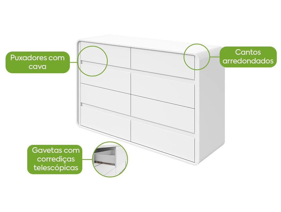 Cômoda Multiuso 8 Gavetas Móveis Lopas Loop - 1