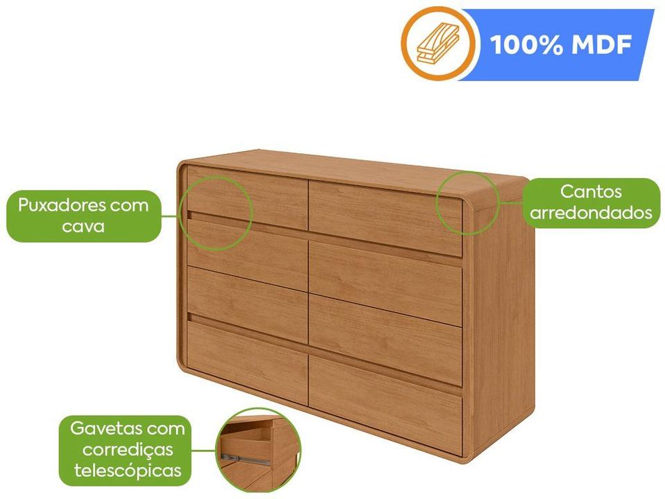 Cômoda Multiuso 8 Gavetas Móveis Lopas Loop - 1