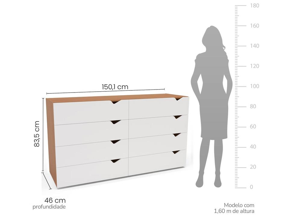 Cômoda Multiuso 8 Gavetas Politorno Móveis Porto - 2