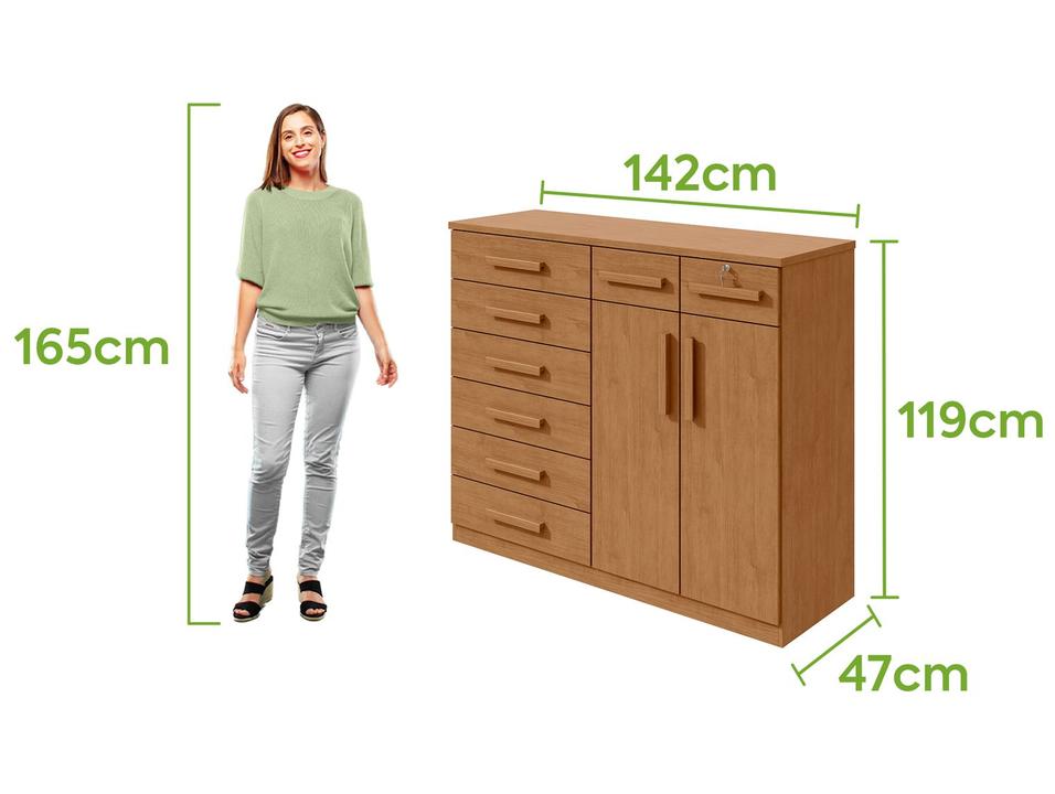 Cômoda Multiuso com Sapateira 8 Gavetas 2 Portas Móveis Lopas Toronto - 2