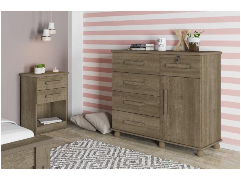 Cômoda Sapateira 1 Porta 5 Gavetas Móveis Lanza - Ibiza - 1