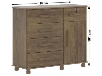 Cômoda Sapateira 1 Porta 5 Gavetas Móveis Lanza - Ibiza - 4