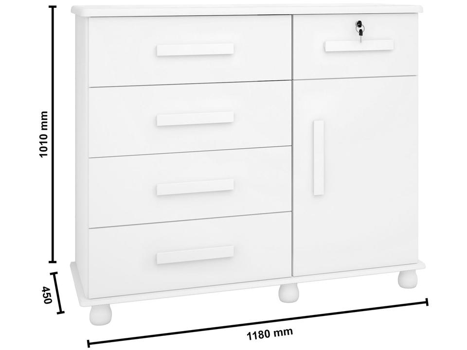 Cômoda Sapateira 1 Porta 5 Gavetas Móveis Lanza - Ibiza - 4