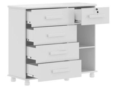 Cômoda Sapateira 1 Porta 5 Gavetas Móveis Lanza - Ibiza - 3