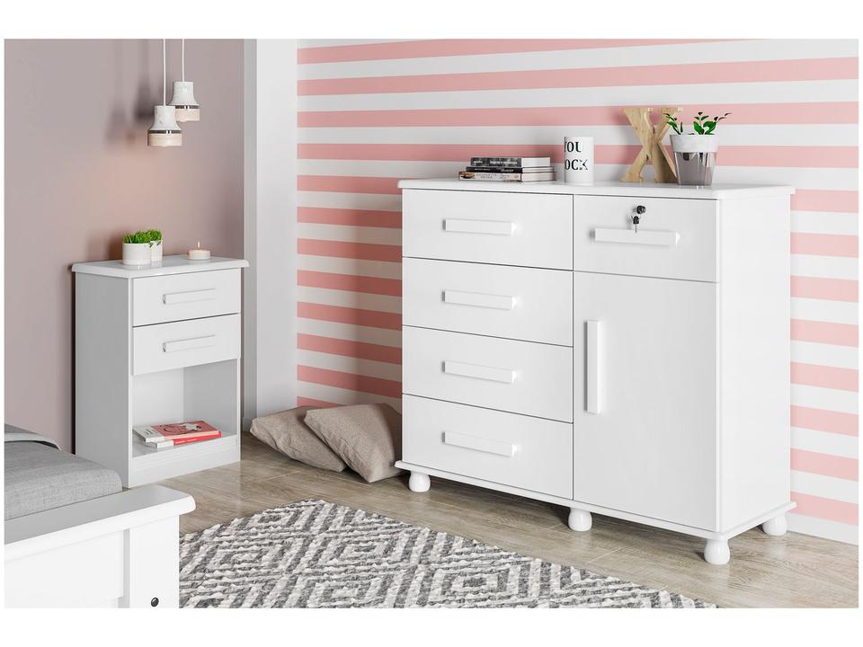 Cômoda Sapateira 1 Porta 5 Gavetas Móveis Lanza - Ibiza - 1