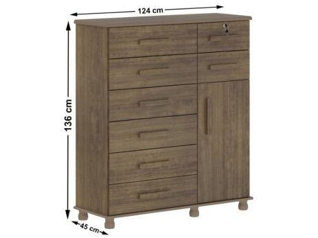 Cômoda Sapateira 1 Porta 8 Gavetas Móveis Lanza - 4