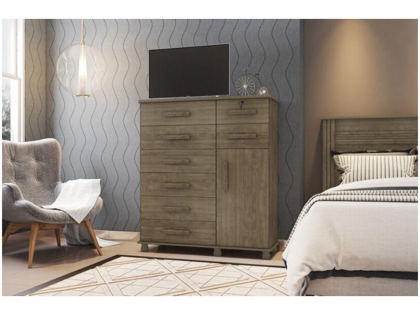 Cômoda Sapateira 1 Porta 8 Gavetas Móveis Lanza - 1