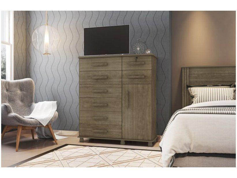 Cômoda Sapateira 1 Porta 8 Gavetas Móveis Lanza - 1