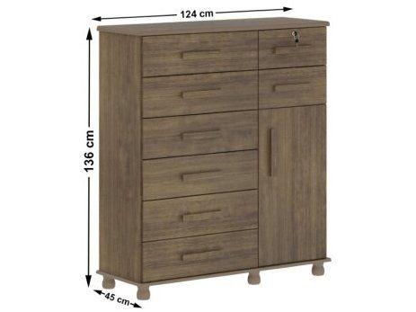 Cômoda Sapateira 1 Porta 8 Gavetas Móveis Lanza - 4