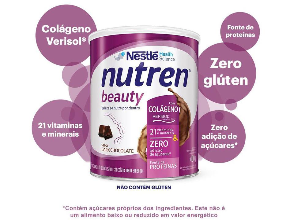 Complemento Alimentar Adulto Nutren Dark Chocolate Beauty 400g - 9