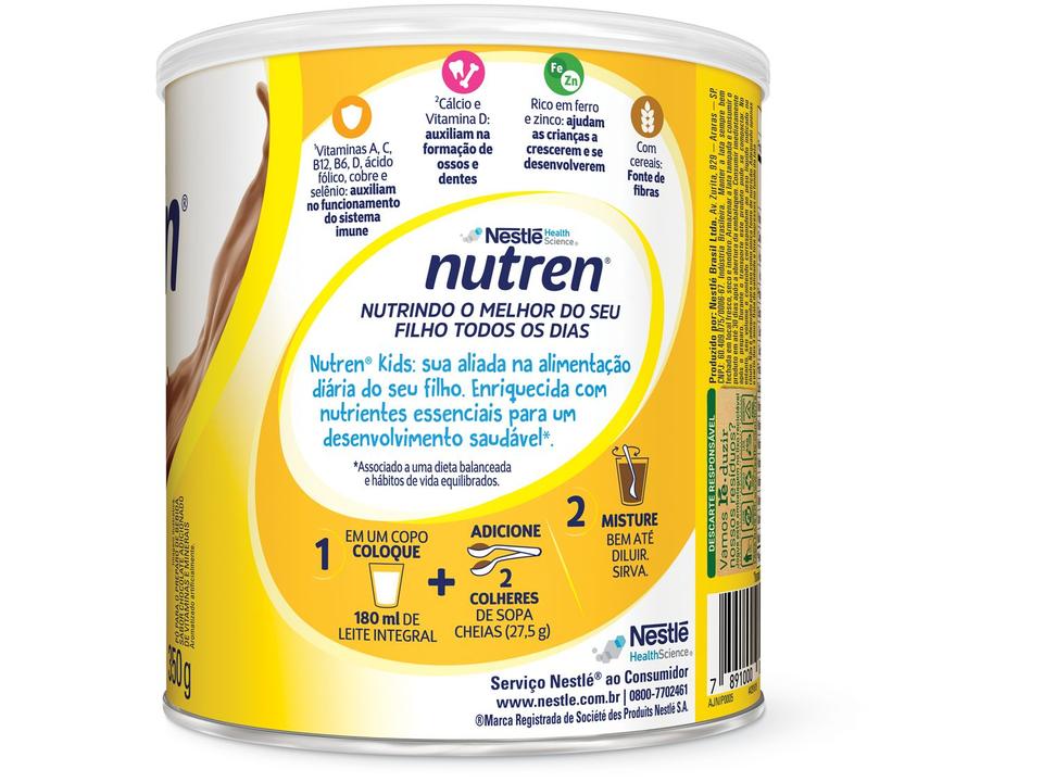 Complemento Alimentar Infantil Nutren Chocolate Kids 350g - 7